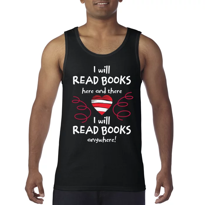 I Heart Books. Book Lovers. Readers. Read More Books. Tank Top