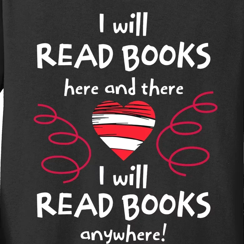 I Heart Books Book Lovers Readers Read More Books Kids Long Sleeve Shirt