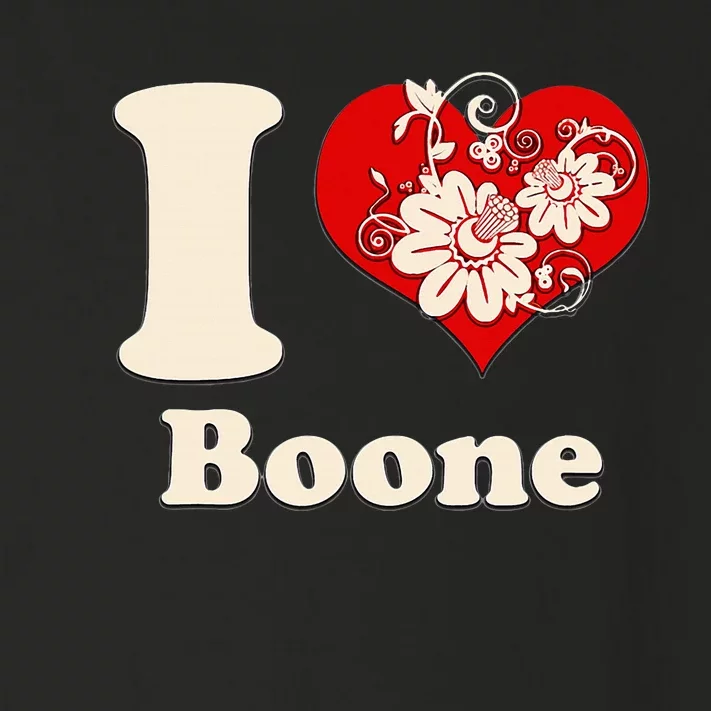 I Heart Boone North Carolina Floral Toddler Long Sleeve Shirt