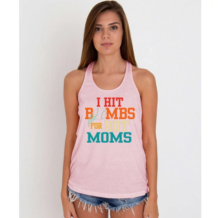 I Hit Bombs For Hot Moms Women's Knotted Racerback Tank