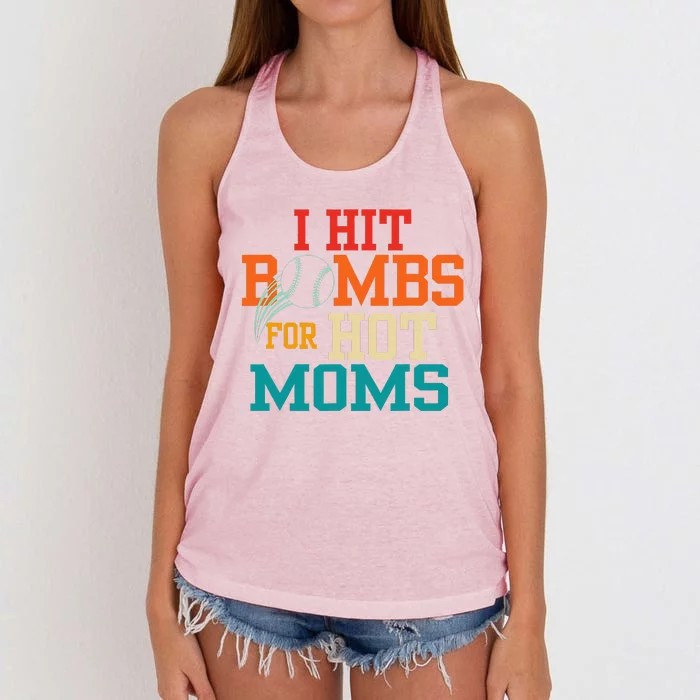 I Hit Bombs For Hot Moms Women's Knotted Racerback Tank