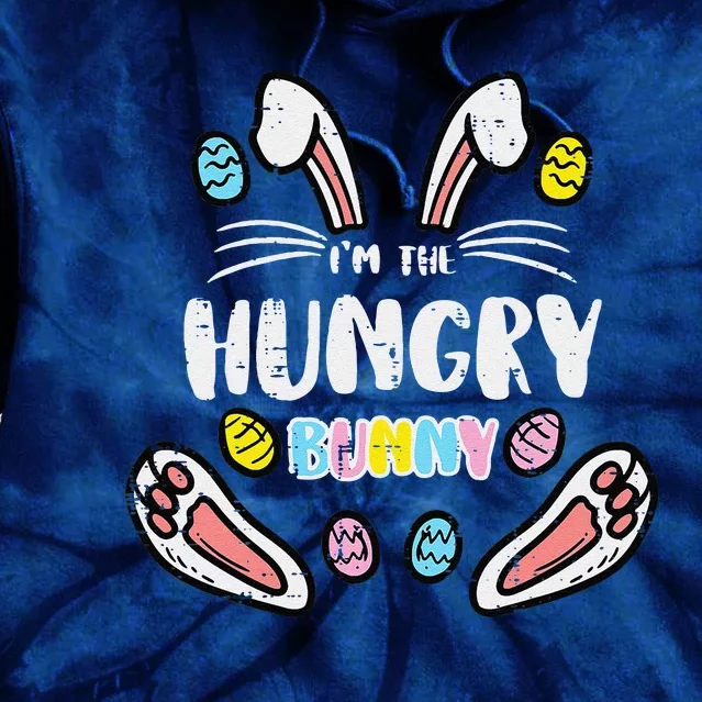 Im Hungry Bunny Funny Easter Matching Family Women Tie Dye Hoodie