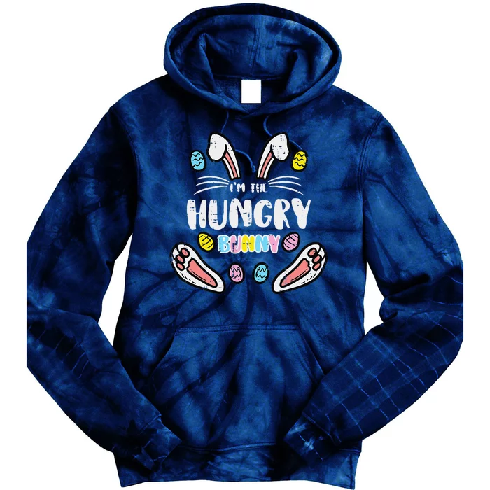 Im Hungry Bunny Funny Easter Matching Family Women Tie Dye Hoodie