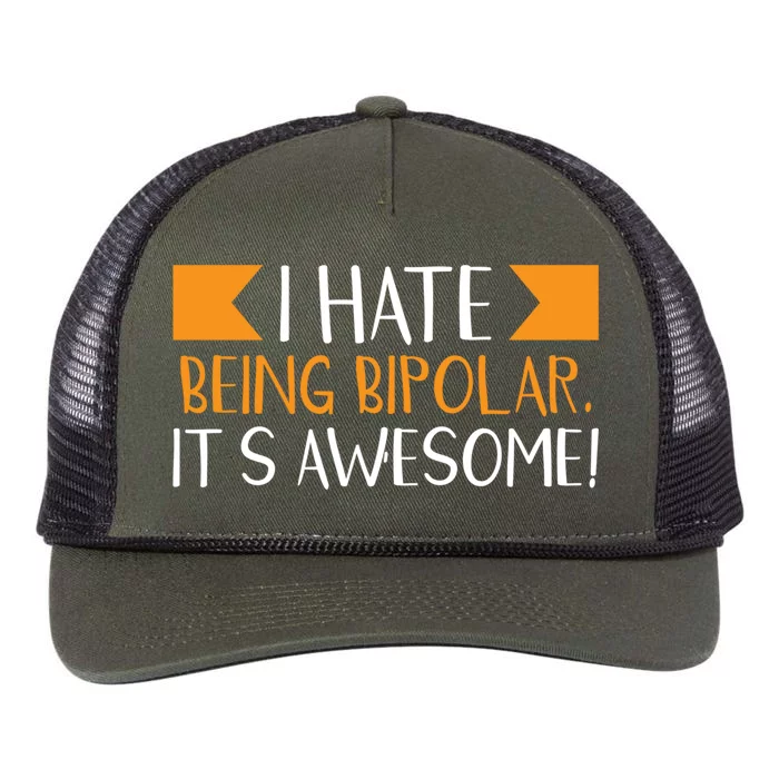 I Hate Being Bipolar It’s Awesome Gift Retro Rope Trucker Hat Cap