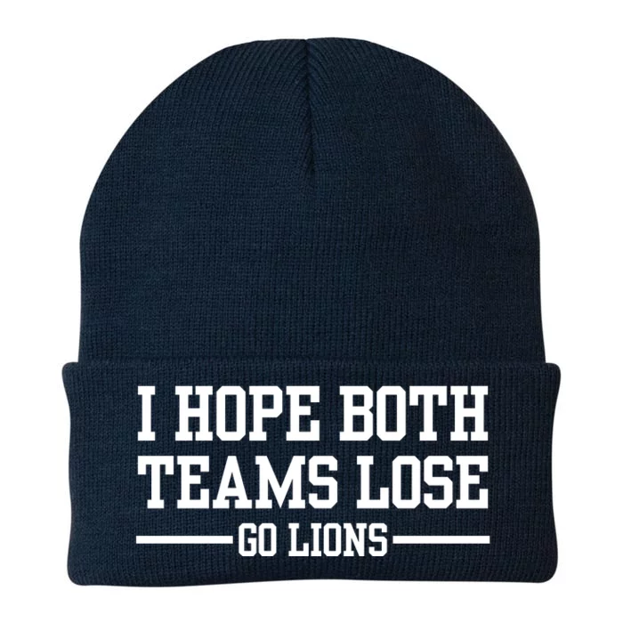 I Hope Both Teams Lose Go Lions Knit Cap Winter Beanie