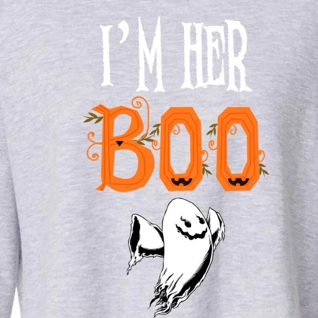 IM Her Boo IM His Witch Funny Couples Matching Halloween Gift Cropped Pullover Crew