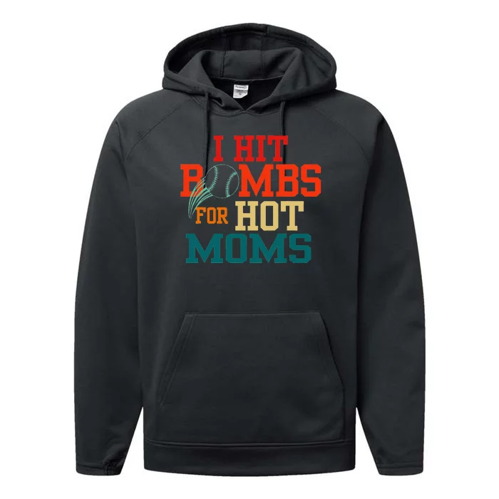 I Hit Bombs For Hot Moms Bold And Funny Statement Performance Fleece Hoodie