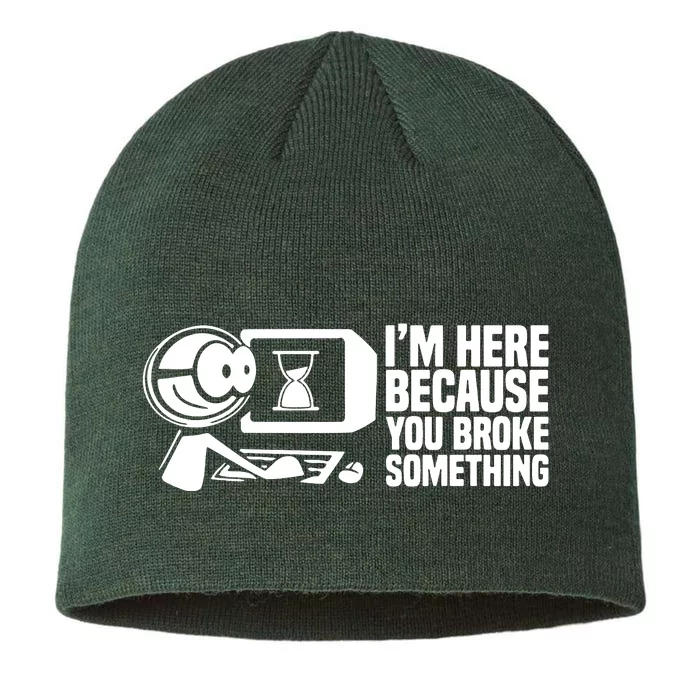 Im Here Because You Broke Something 8 1/2in Sustainable Knit Beanie