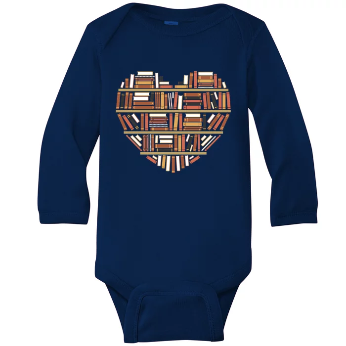 I Heart Books I Love Books Gift Baby Long Sleeve Bodysuit