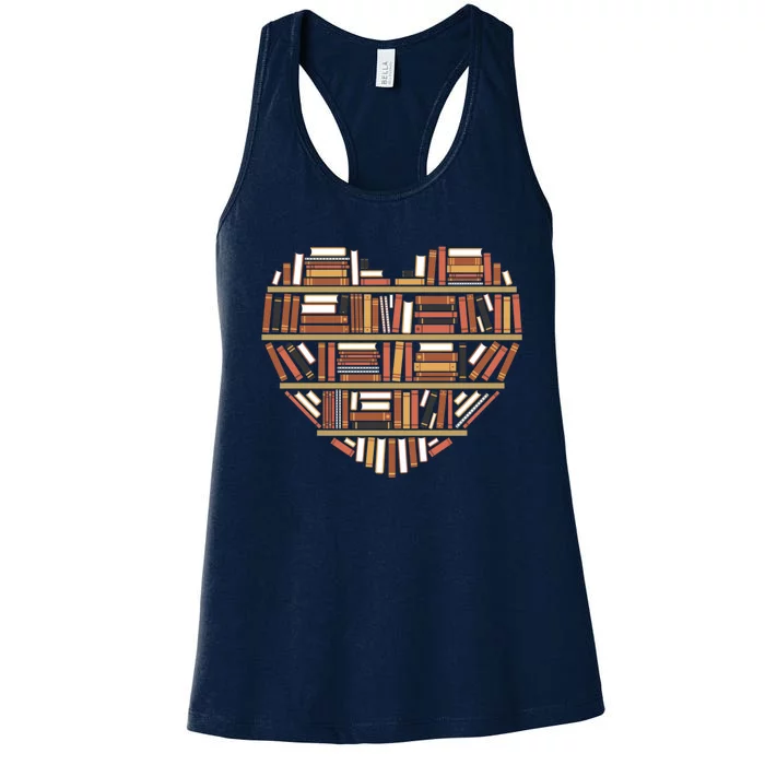 I Heart Books I Love Books Gift Women's Racerback Tank