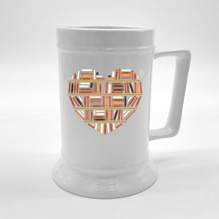 I Heart Books I Love Books Gift Front & Back Beer Stein