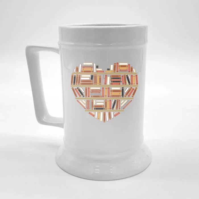 I Heart Books I Love Books Gift Front & Back Beer Stein