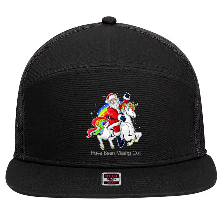 I Have Been Missing Out Santa Riding Unicorn 7 Panel Mesh Trucker Snapback Hat