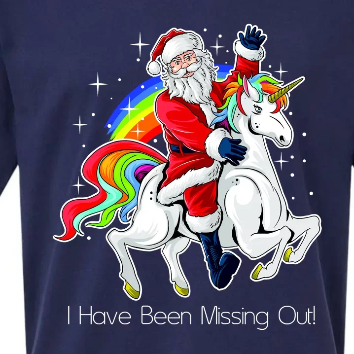 I Have Been Missing Out Santa Riding Unicorn Sueded Cloud Jersey T-Shirt