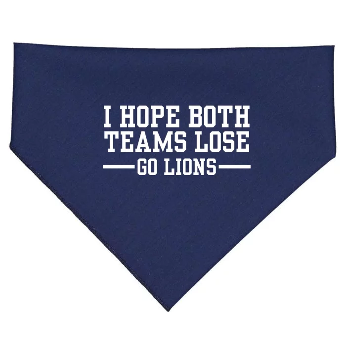 I Hope Both Teams Lose Go Lions USA-Made Doggie Bandana