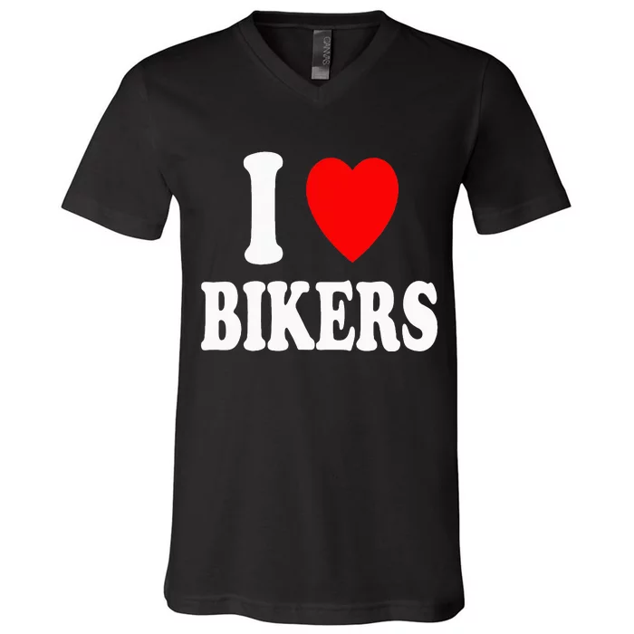 I Heart Bikers Sexy Hot Attraction Motorcycle V-Neck T-Shirt