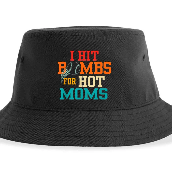 I Hit Bombs For Hot Moms Baseball Sustainable Bucket Hat