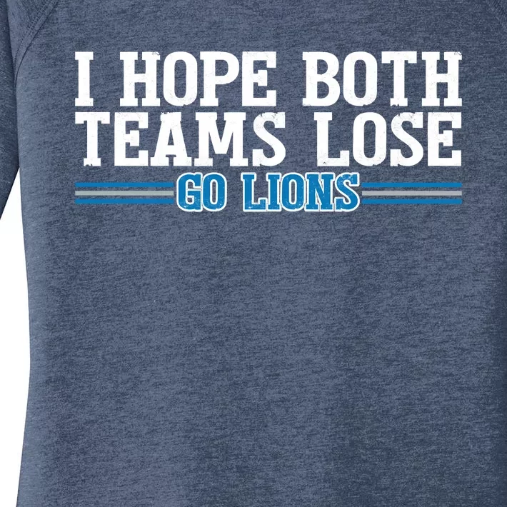 I Hope Both Teams Lose Go Lion Women's Perfect Tri Tunic Long Sleeve Shirt