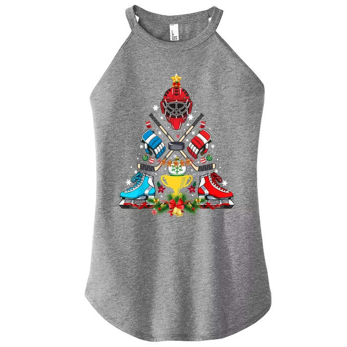 Ice Hockey Christmas Ornat Tree Funny Xmas Gift Women’s Perfect Tri Rocker Tank