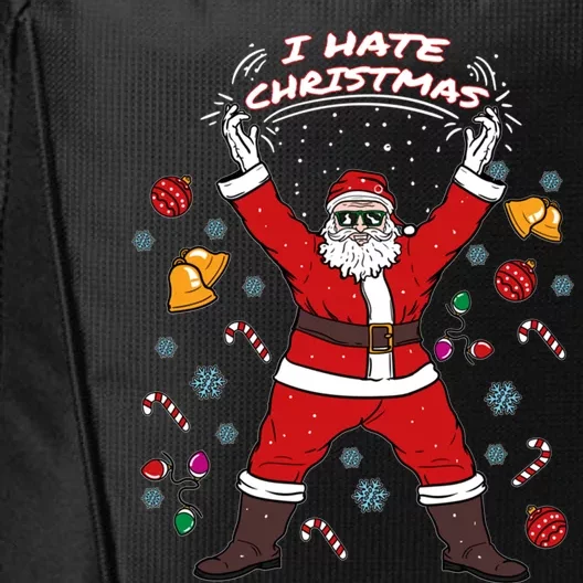 I Hate Christmas Xmas Santa Claus Christmas Present Gift City Backpack