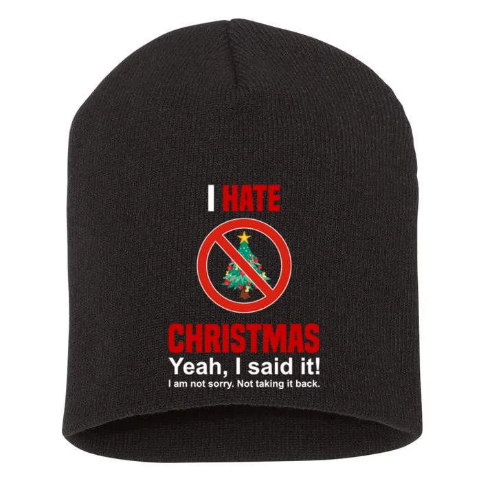 I Hate Christmas Shirts Dont Like Christmas Anti Christmas Short Acrylic Beanie