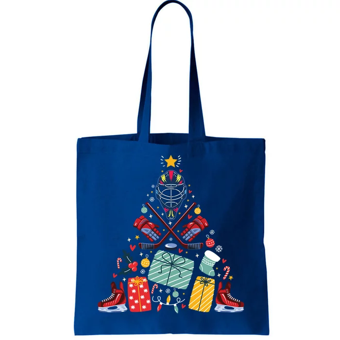 Ice Hockey Christmas Tree Hockey Gift Ice Hockey Gift Tote Bag