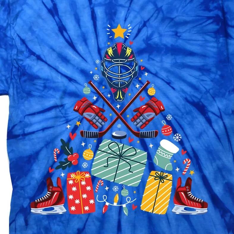 Ice Hockey Christmas Tree Hockey Gift Ice Hockey Gift Tie-Dye T-Shirt