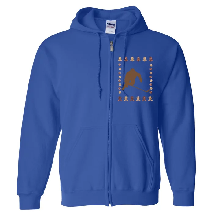 Ice Hockey Christmas Cute Gift Full Zip Hoodie