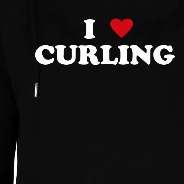 I Heart Curler I Love Curling Cool Gift Womens Funnel Neck Pullover Hood