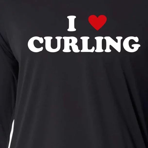 I Heart Curler I Love Curling Cool Gift Cooling Performance Long Sleeve Crew