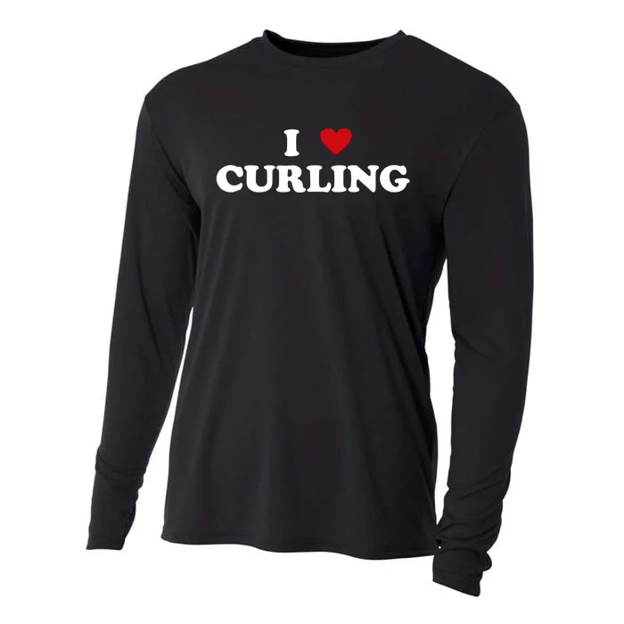 I Heart Curler I Love Curling Cool Gift Cooling Performance Long Sleeve Crew