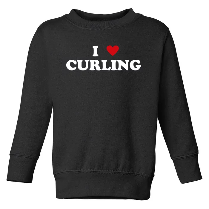 I Heart Curler I Love Curling Cool Gift Toddler Sweatshirt