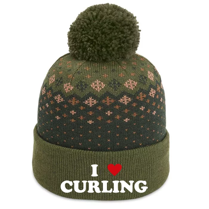 I Heart Curler I Love Curling Cool Gift The Baniff Cuffed Pom Beanie