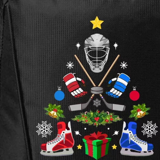 Ice Hockey Christmas Tree Ornaments City Backpack