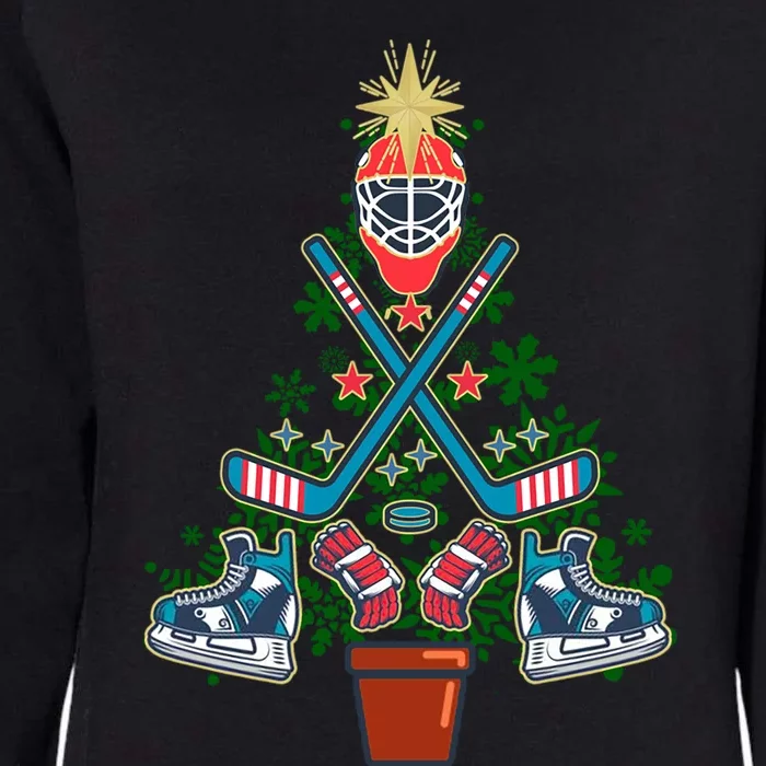 Ice Hockey Christmas Tree Funny Ugly Xmas Cool Gift Gift Womens California Wash Sweatshirt