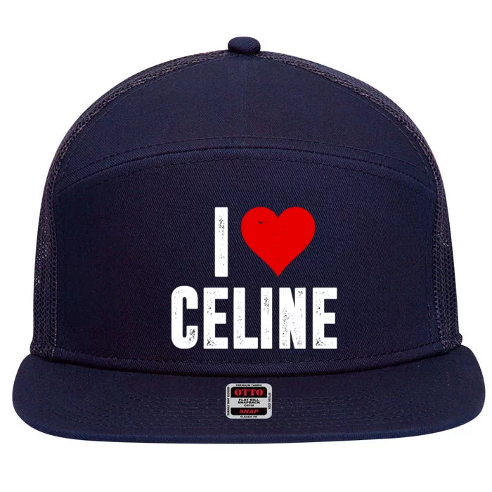 I Heart Celine 7 Panel Mesh Trucker Snapback Hat