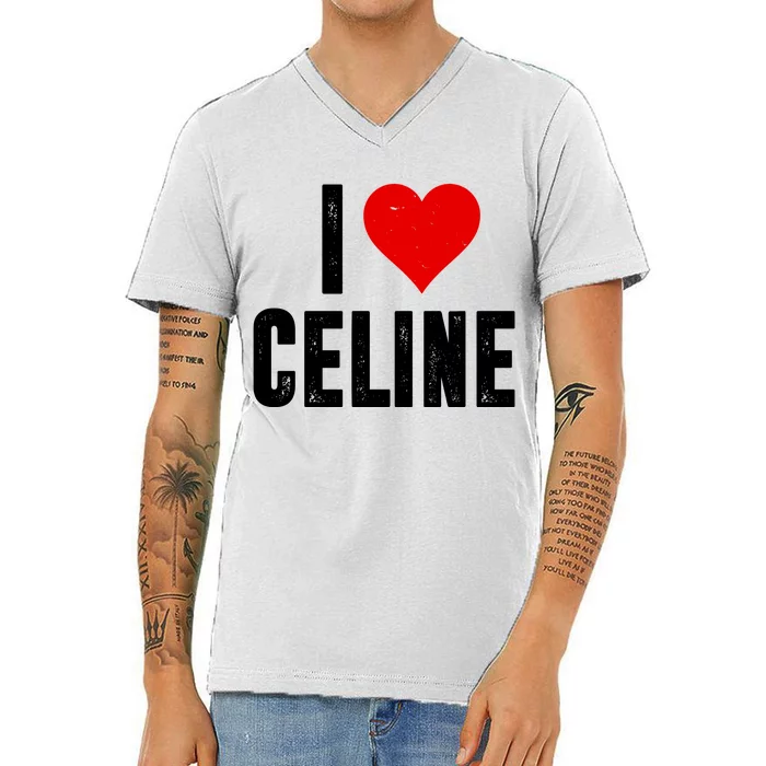 I Heart Celine V-Neck T-Shirt