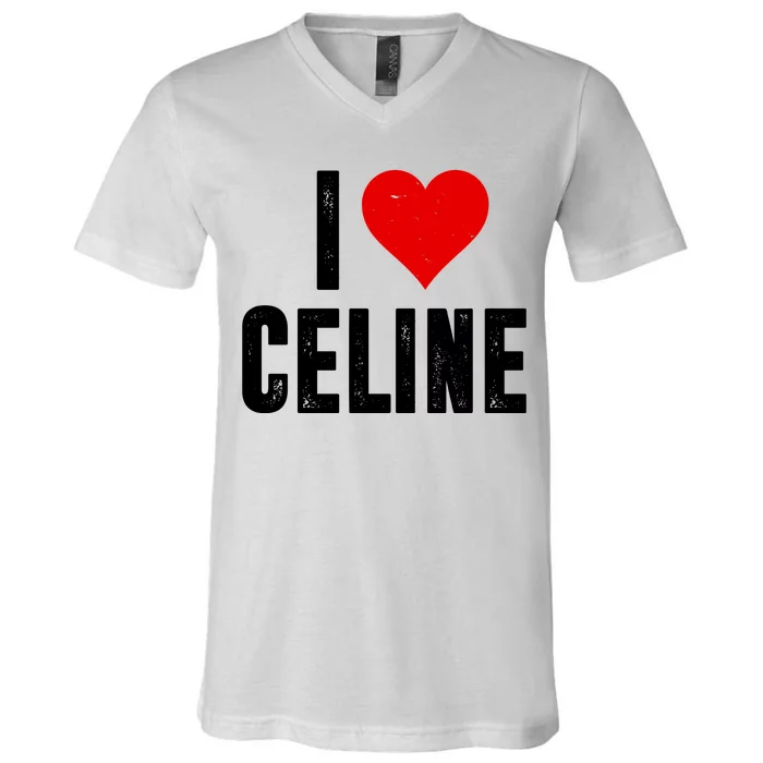 I Heart Celine V-Neck T-Shirt