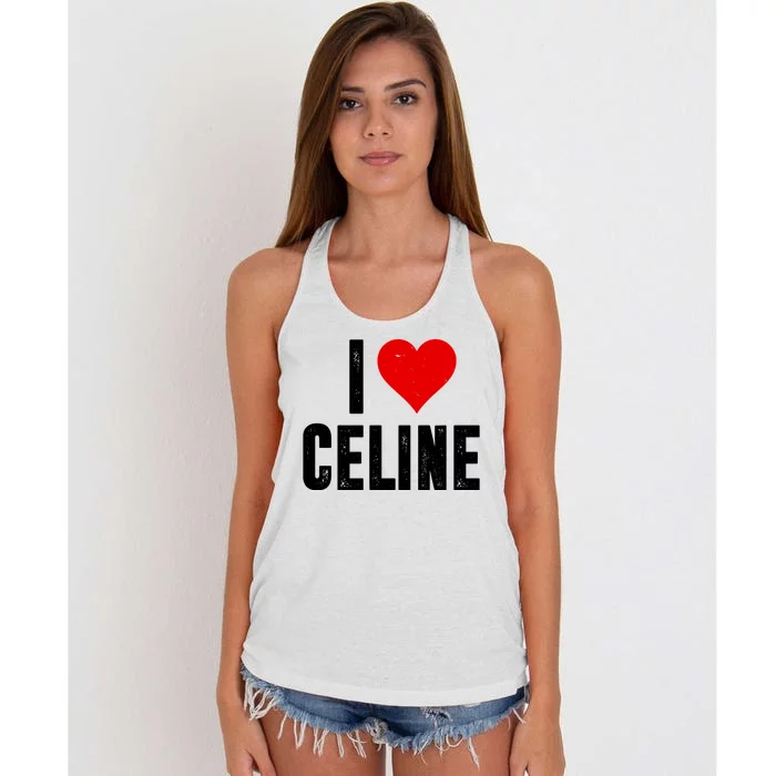 I Heart Celine Women's Knotted Racerback Tank