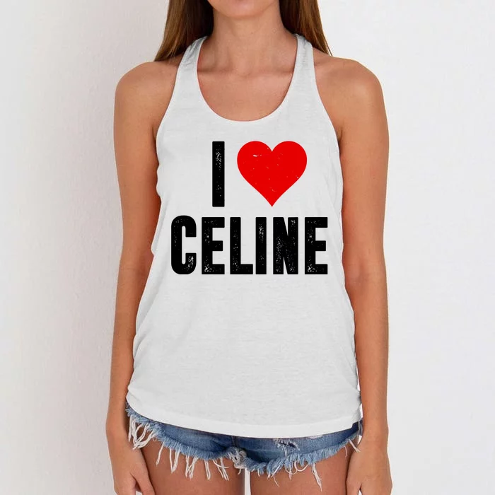 I Heart Celine Women's Knotted Racerback Tank