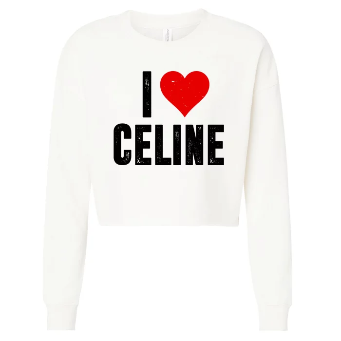 I Heart Celine Cropped Pullover Crew