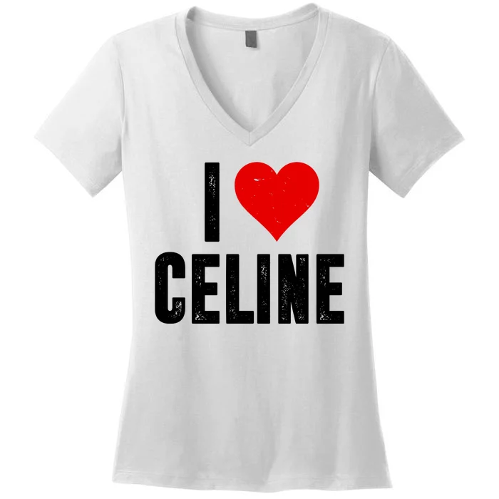 I Heart Celine Women's V-Neck T-Shirt