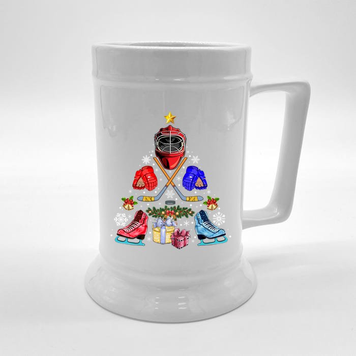 Ice Hockey Christmas Tree Ornats Funny Xmas Meaningful Gift Front & Back Beer Stein