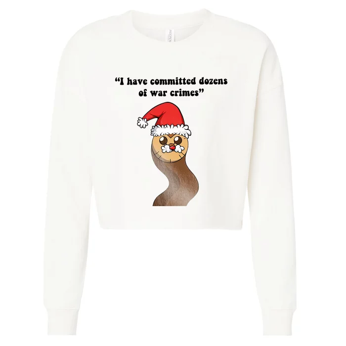 I Have Committed Dozen Of War Crimes Christmas Hooty The Owl Cropped Pullover Crew