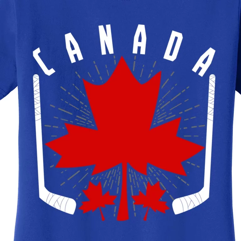 Ice Hockey Canadian Pride Maple Leaf Country Canada Funny Gift Women's T-Shirt