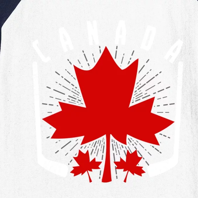 Ice Hockey Canadian Pride Maple Leaf Country Canada Funny Gift Baseball Sleeve Shirt