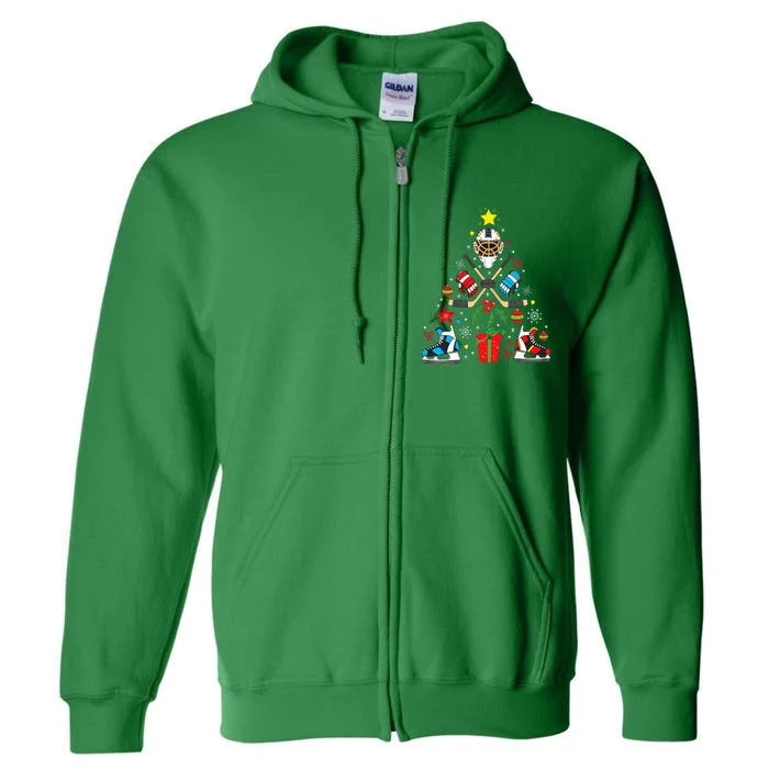 Ice Hockey Christmas Ornament Tree Funny Xmas Gift Full Zip Hoodie