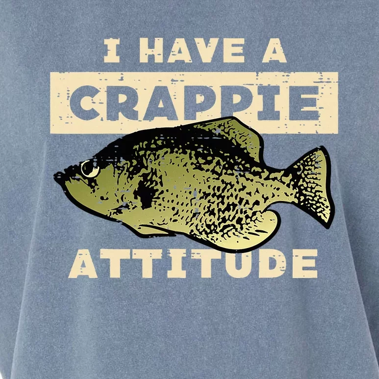 I Have Crappie Attitude Fishing Funny Fish Garment-Dyed Women's Muscle Tee