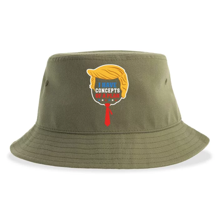 I Have Concepts Of A Plan Trump Harris Debate Sustainable Bucket Hat