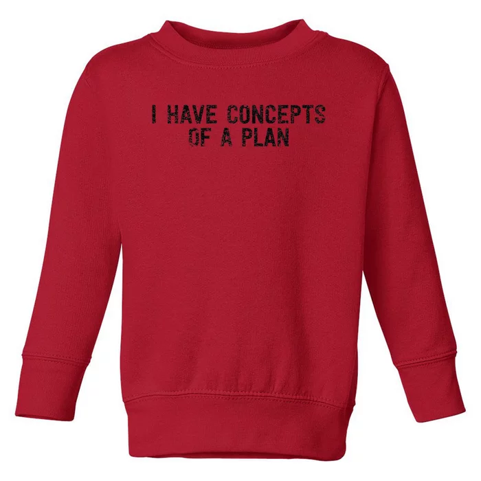 I Have Concepts Of A Plan Political 2024 Gift Toddler Sweatshirt